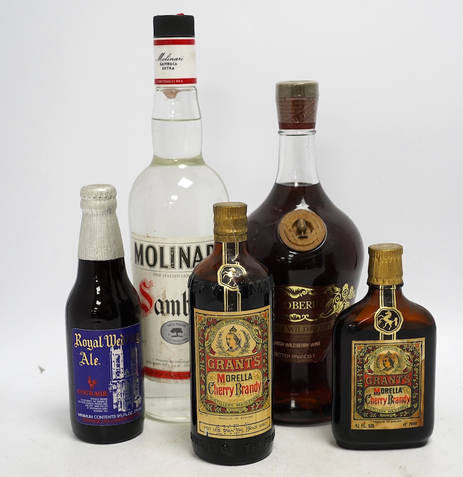 Seventeen bottles of spirits, ales etc. including Johnnie Walker Back Label, Chivas Regal, etc. Condition - fair